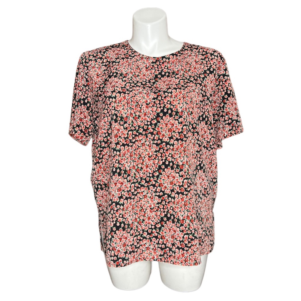Vintage Liz Baker Floral Silky Blouse size 1X